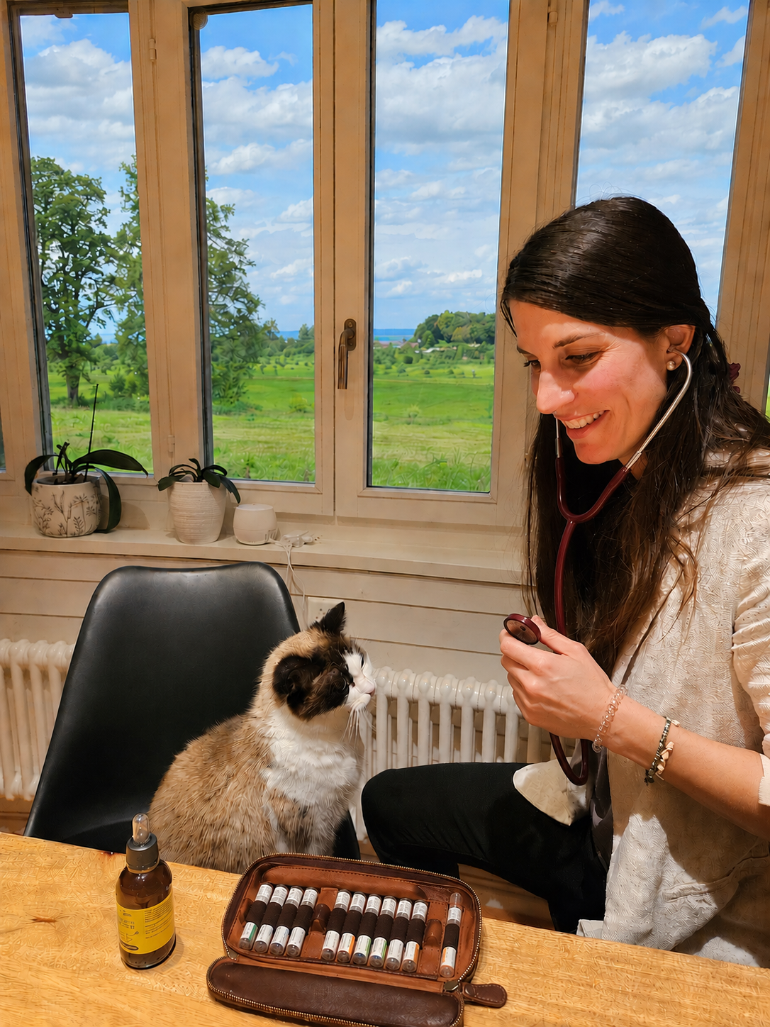 Tierheilpraktikerin behandelt Katze Naturheilkunde Kleintiere St. Gallen